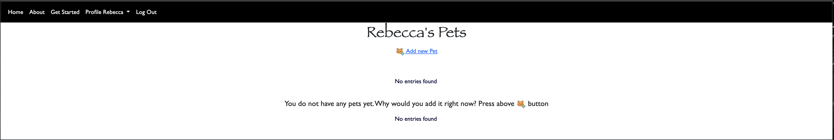 Before Adding Pet